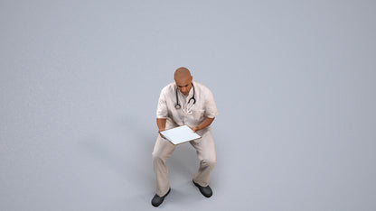photogrammetry 3D man medical, realistic human model archviz FBX, back view render