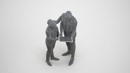 scanned 3D woman business, photogrammetry people for Enscape and V-Ray, wireframe three-quarter view