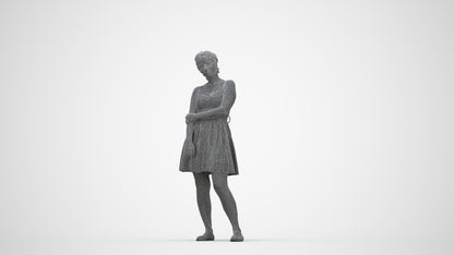realistic 3D people woman formal formalaffairs, render-ready for V-Ray and Corona, FBX OBJ, wireframe back view
