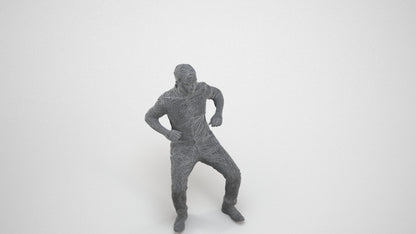 realistic 3D man casual sitting, scanned archviz people for Blender and 3ds Max, wireframe three-quarter view