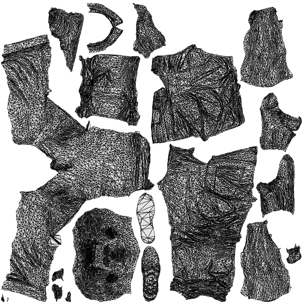 3D people model man casual walking, scanned human for 3ds Max rendering, wireframe top-down view