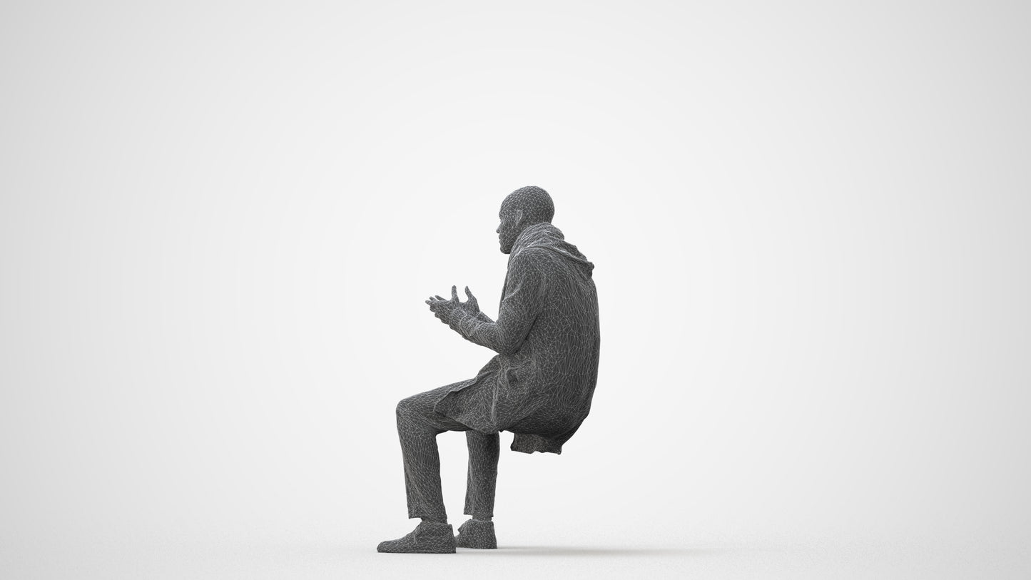 realistic 3D man casual pool, scanned archviz people for Blender and 3ds Max, square thumbnail
