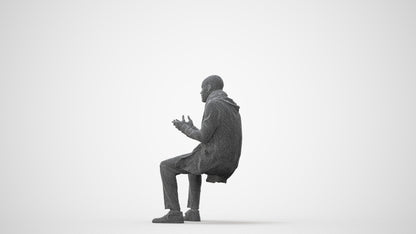 realistic 3D man casual pool, scanned archviz people for Blender and 3ds Max, square thumbnail