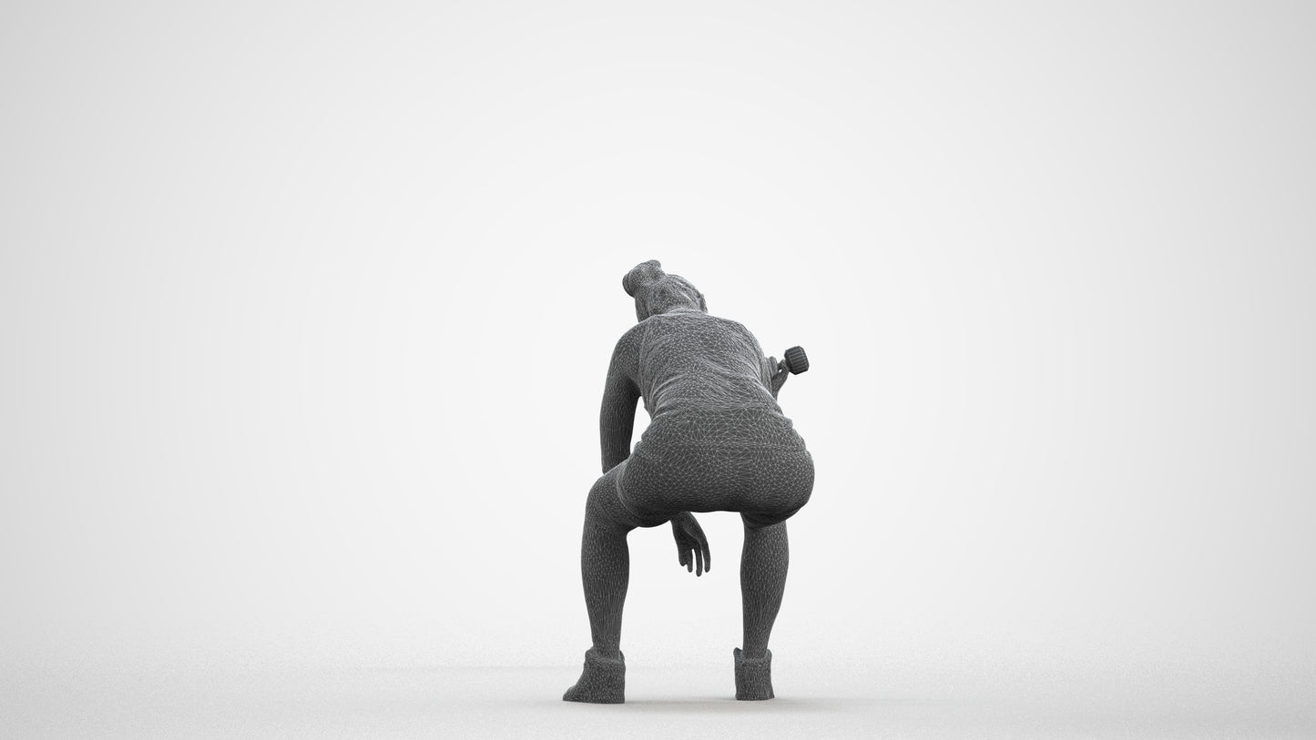 realistic 3D people woman sport, render-ready for V-Ray and Corona, FBX OBJ, wireframe front view