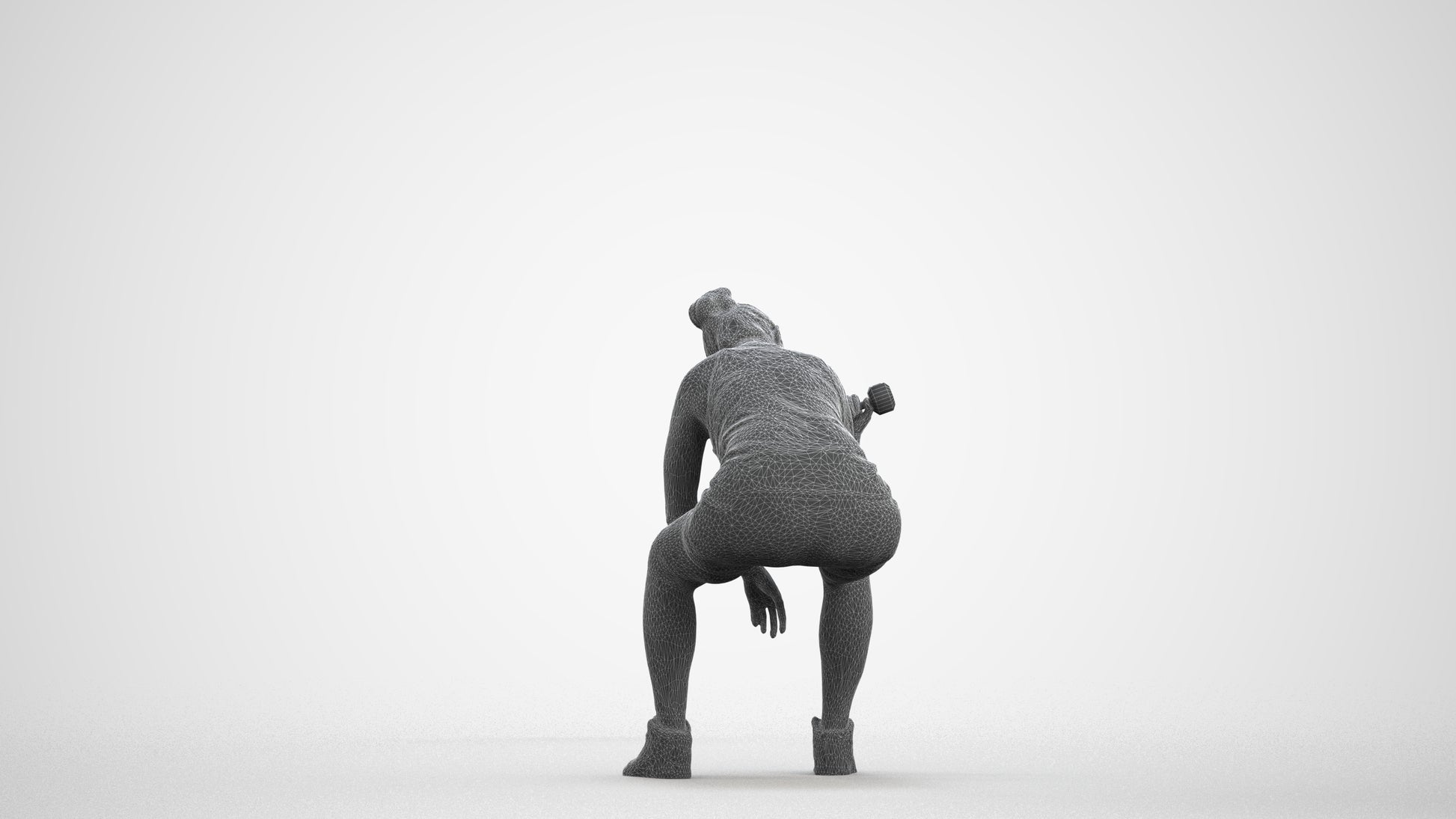 realistic 3D people woman sport, render-ready for V-Ray and Corona, FBX OBJ, wireframe front view