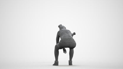 realistic 3D people woman sport, render-ready for V-Ray and Corona, FBX OBJ, wireframe front view