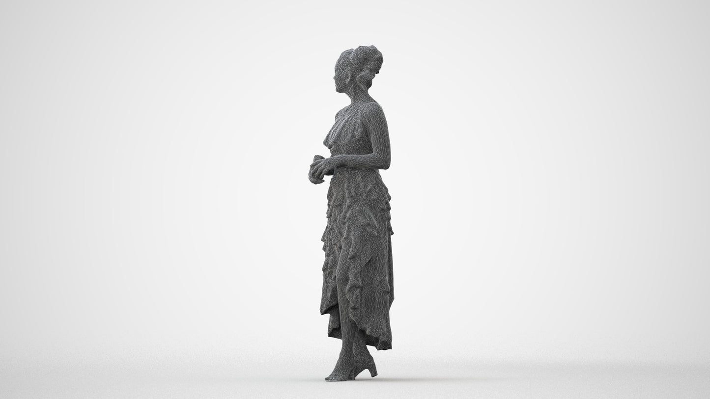 scanned 3D woman formal formalaffairs, photogrammetry people for Enscape and V-Ray, square thumbnail