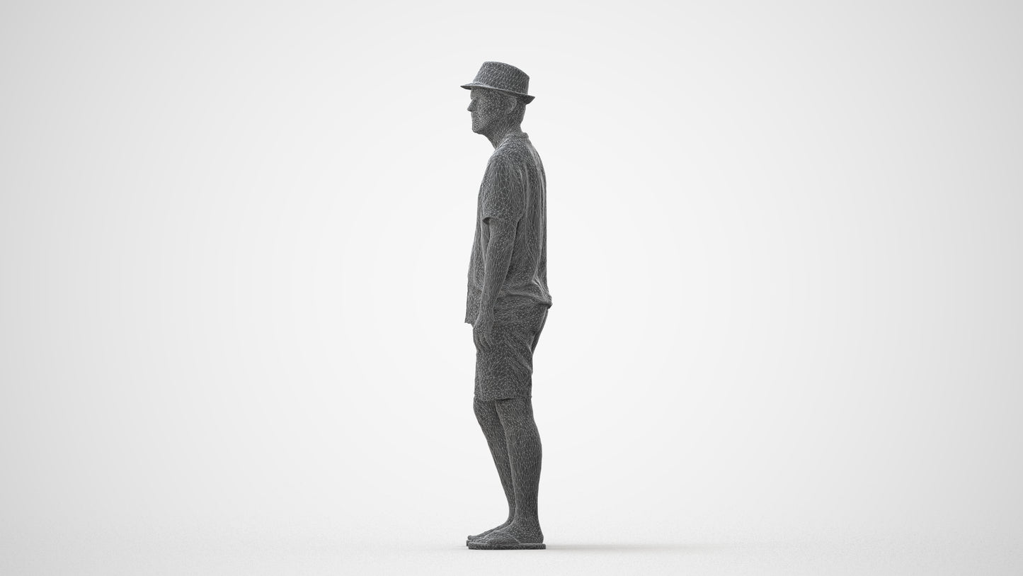 scanned 3D man standing, photogrammetry people for Enscape and V-Ray, square thumbnail