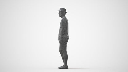 scanned 3D man standing, photogrammetry people for Enscape and V-Ray, square thumbnail