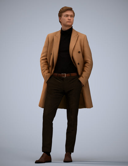 3D scanned man standing business, photorealistic archviz people for Enscape and SketchUp