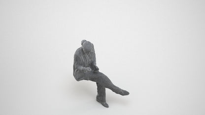 3D human model woman business, photogrammetry scanned person for archviz, wireframe three-quarter view
