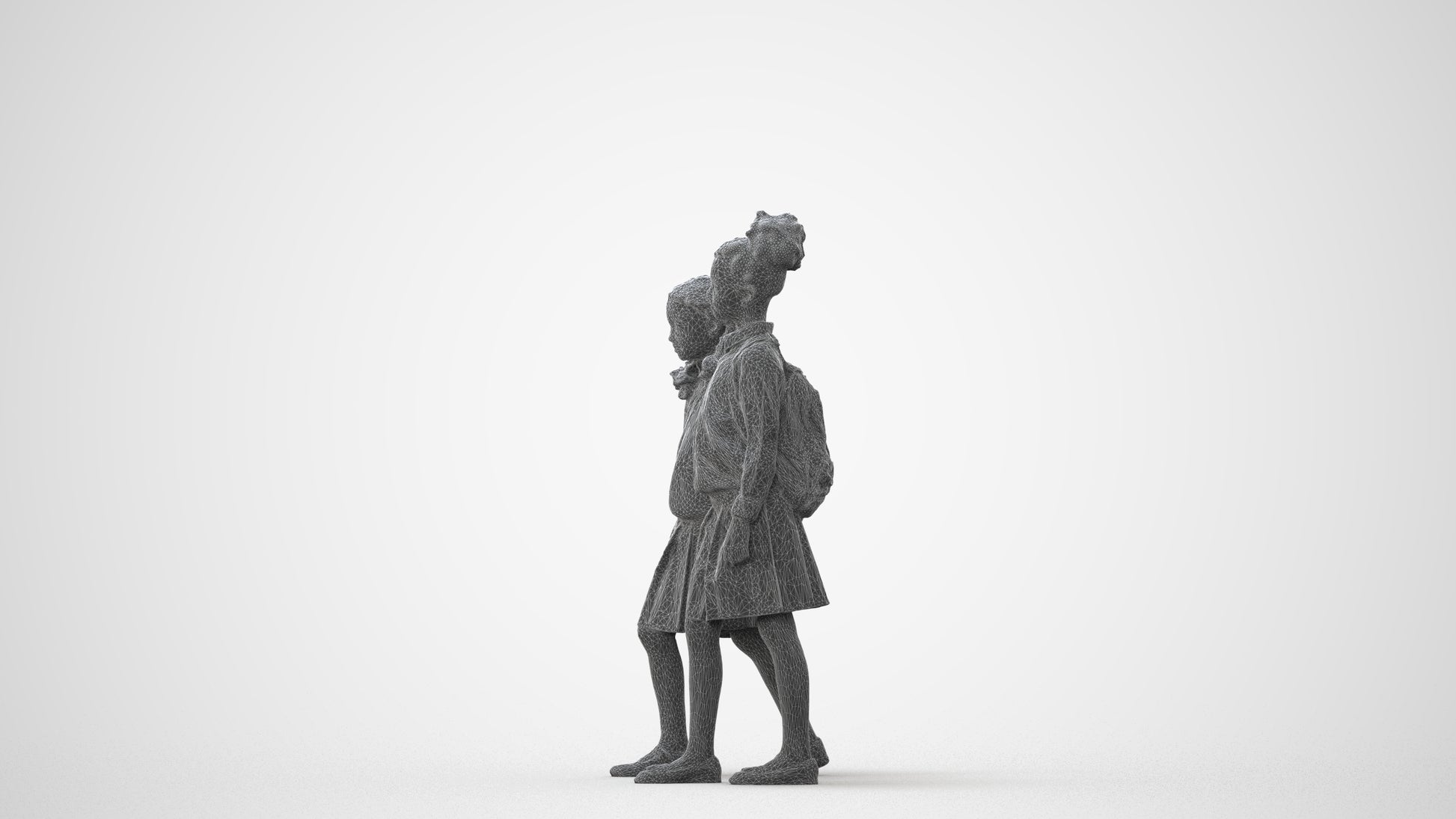 realistic 3D girl kids, scanned archviz people for Blender and 3ds Max, square thumbnail