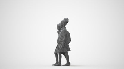 realistic 3D girl kids, scanned archviz people for Blender and 3ds Max, square thumbnail