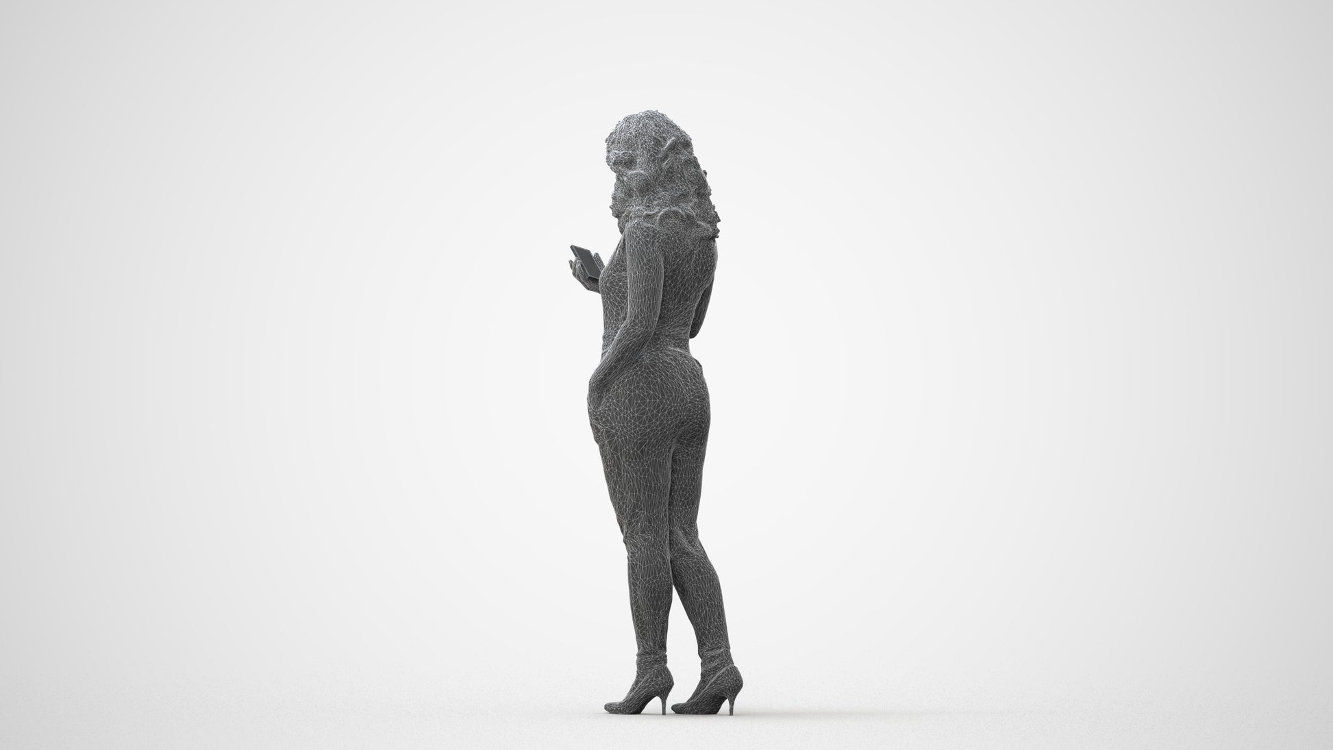 scanned 3D woman casual walking, photogrammetry people for Enscape and V-Ray, square thumbnail