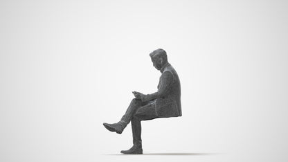 scanned 3D man business, photogrammetry people for Enscape and V-Ray, square thumbnail