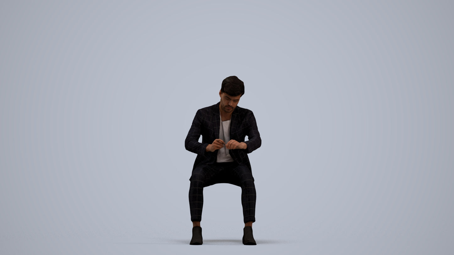 scanned 3D man business, photogrammetry people for Enscape and V-Ray, standing pose render