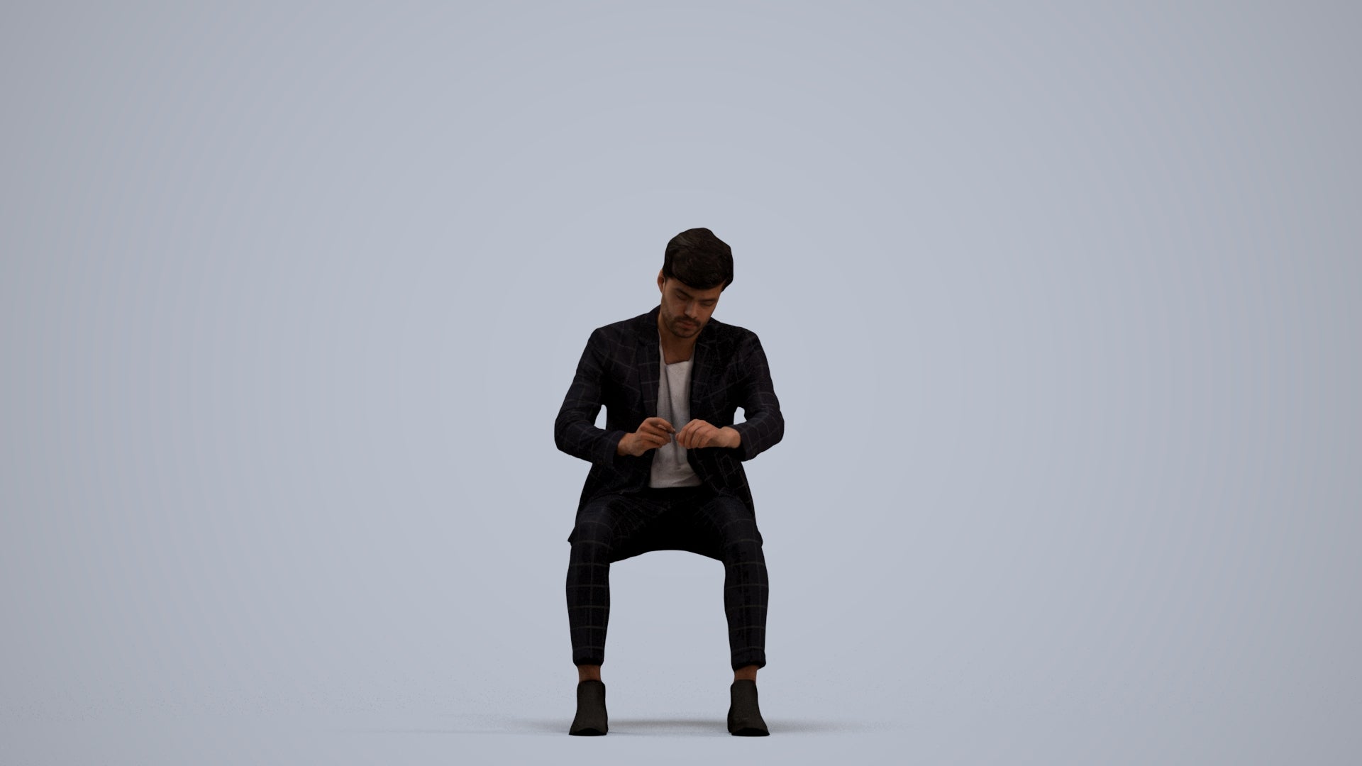 scanned 3D man business, photogrammetry people for Enscape and V-Ray, standing pose render