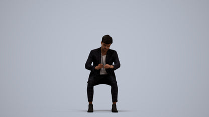 scanned 3D man business, photogrammetry people for Enscape and V-Ray, standing pose render