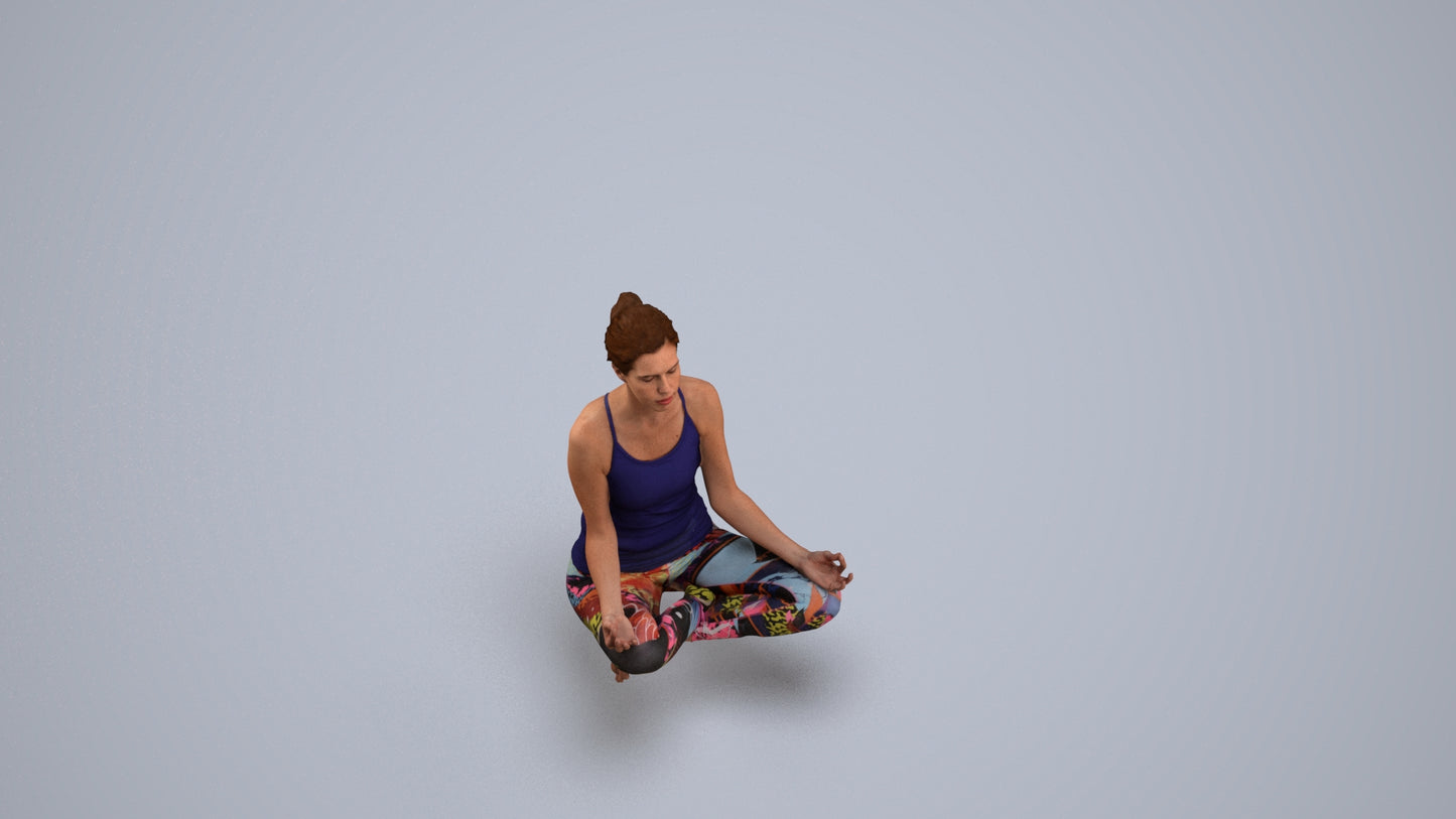 realistic 3D woman sport, scanned archviz people for Blender and 3ds Max, back view render