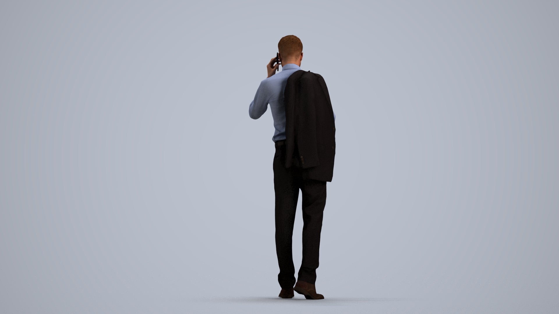 realistic 3D man business, scanned archviz people for Blender and 3ds Max, front view render
