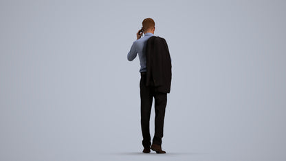 realistic 3D man business, scanned archviz people for Blender and 3ds Max, front view render