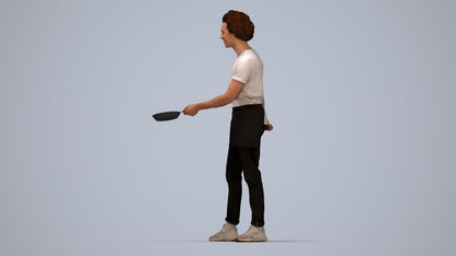 3D scanned man standing, photorealistic archviz people for Enscape and SketchUp, top-down view render