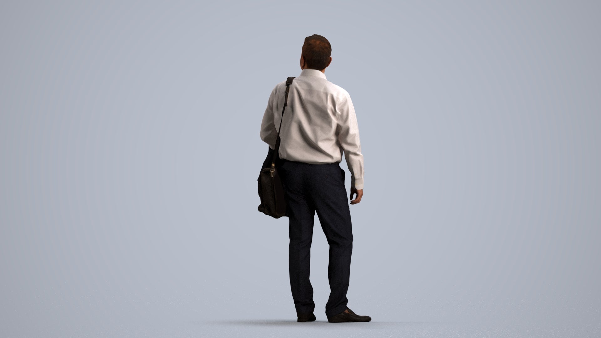 realistic 3D man business, scanned archviz people for Blender and 3ds Max, front view render