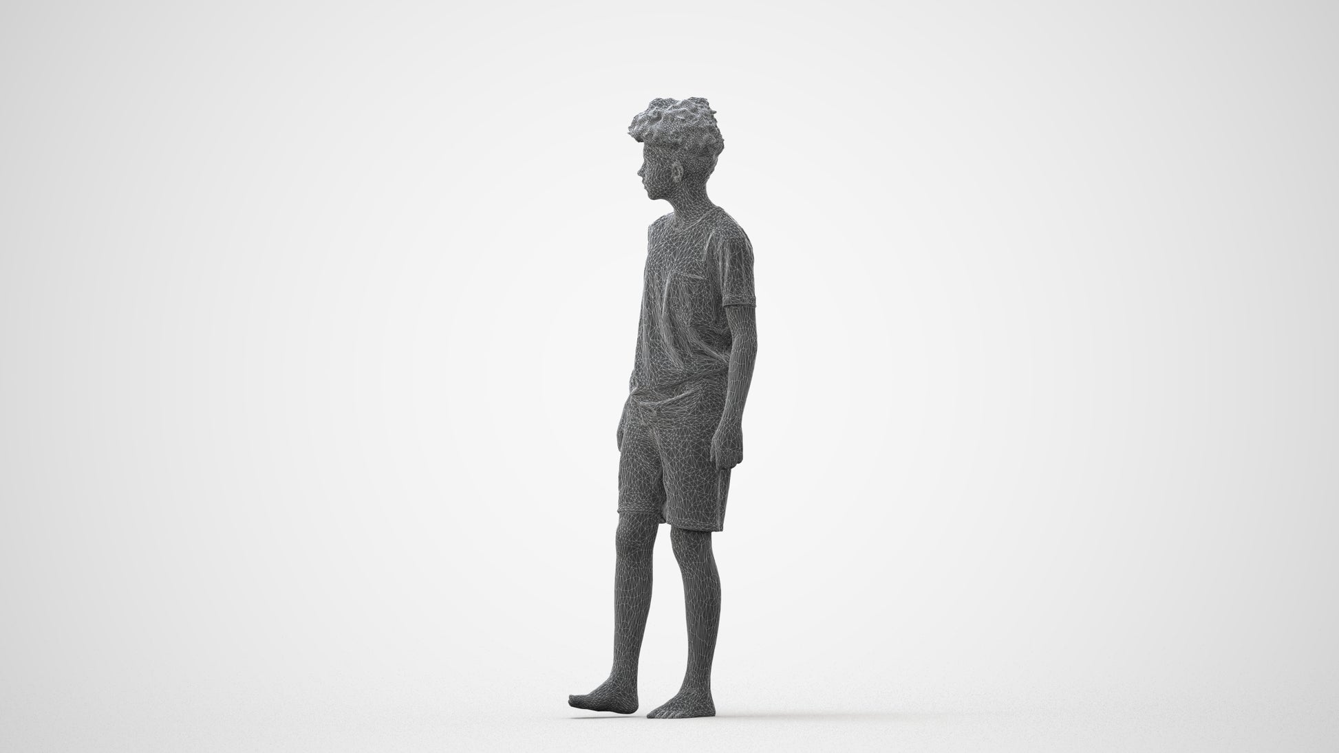 realistic 3D boy casual kids, scanned archviz people for Blender and 3ds Max, square thumbnail