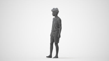 realistic 3D boy casual kids, scanned archviz people for Blender and 3ds Max, square thumbnail