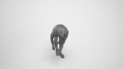 realistic 3D human man sport, archviz people FBX OBJ for Blender, wireframe three-quarter view