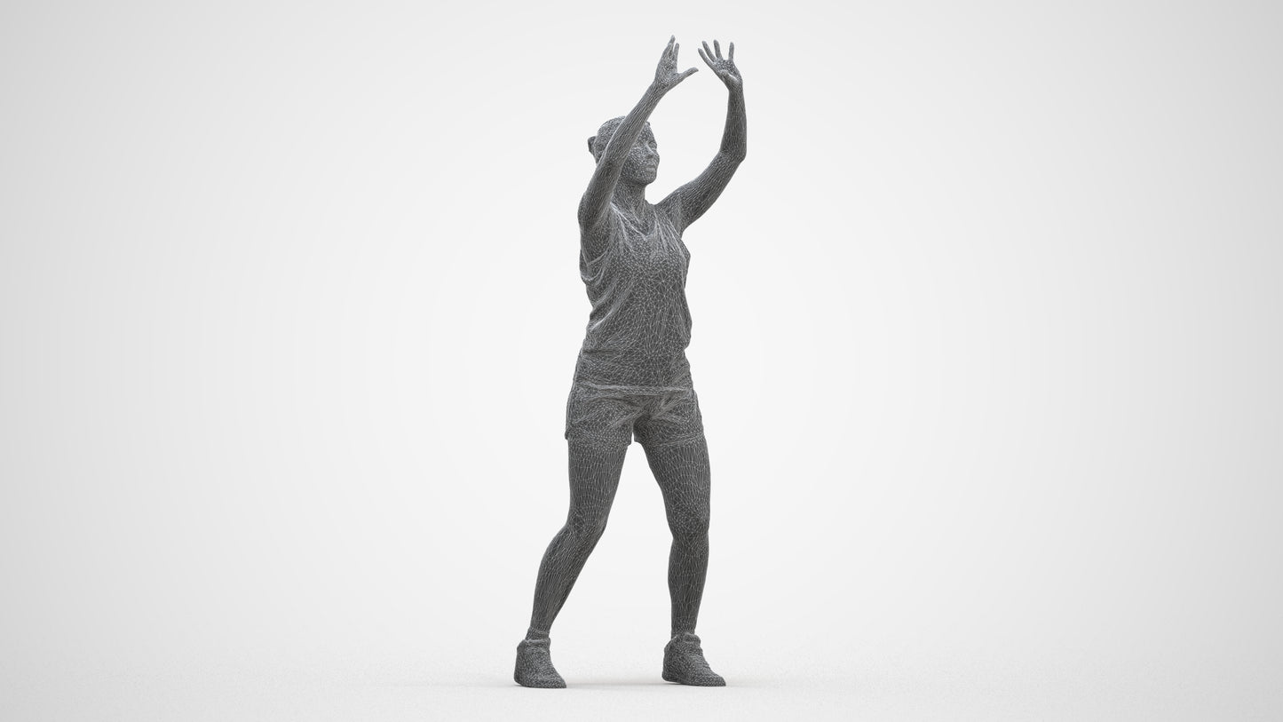 realistic 3D woman sport, scanned archviz people for Blender and 3ds Max, three-quarter front view render