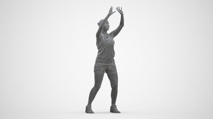 realistic 3D woman sport, scanned archviz people for Blender and 3ds Max, three-quarter front view render