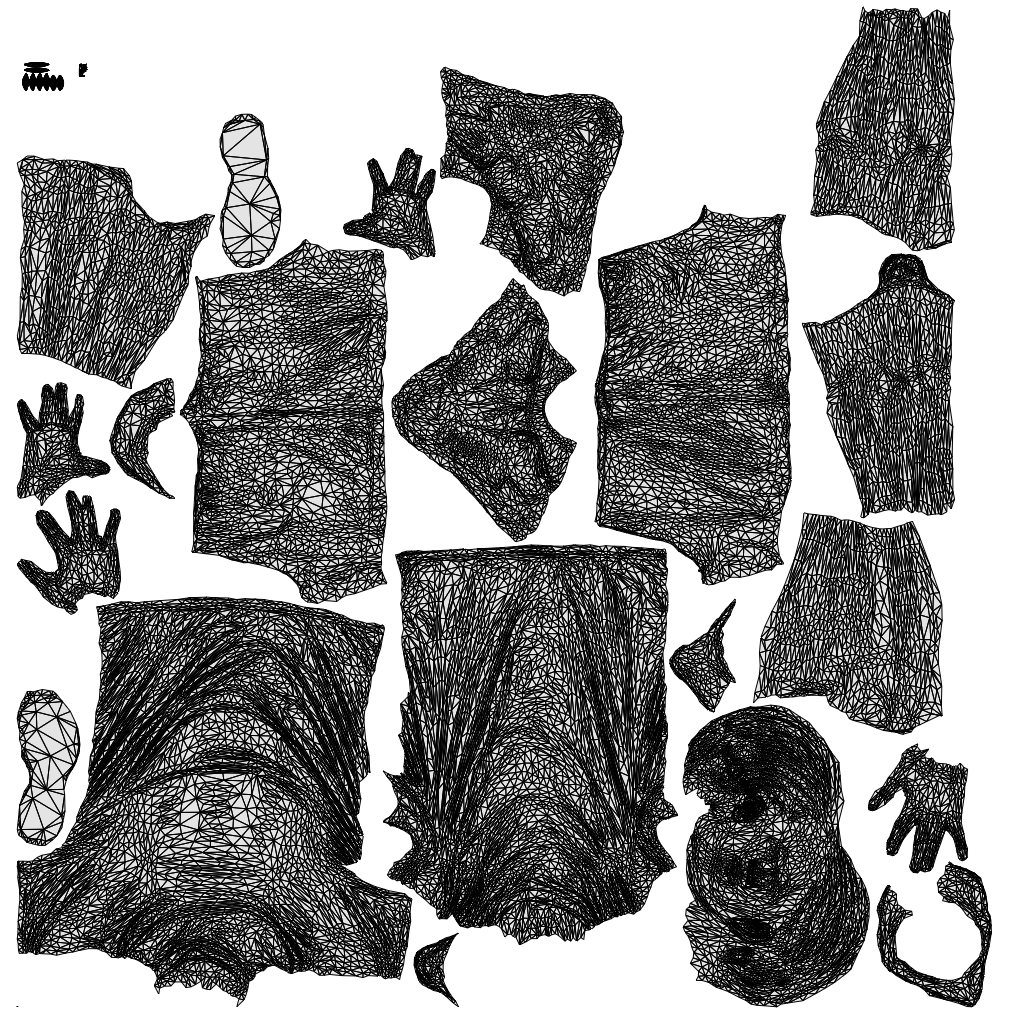 scanned 3D boy sport, photogrammetry people for Enscape and V-Ray, wireframe top-down view
