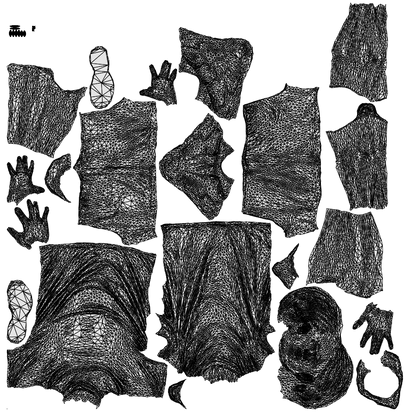 scanned 3D boy sport, photogrammetry people for Enscape and V-Ray, wireframe top-down view