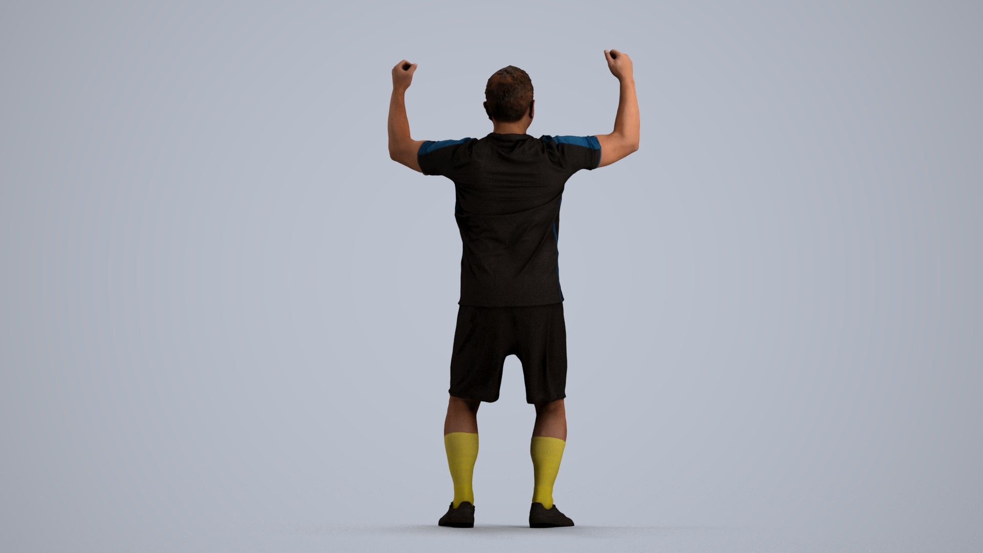 realistic 3D man sport, scanned archviz people for Blender and 3ds Max, front view render