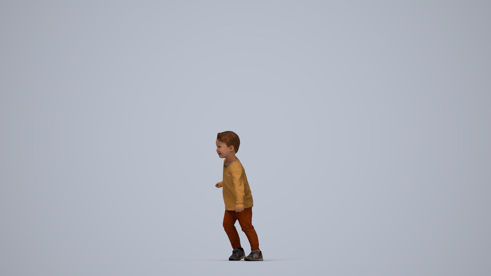 photogrammetry 3D boy casual kids, realistic human model archviz FBX, top-down view render
