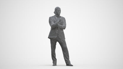 scanned 3D man business, photogrammetry people for Enscape and V-Ray, three-quarter front view render