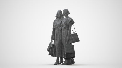 realistic 3D human woman shopping, archviz people FBX OBJ for Blender, square thumbnail