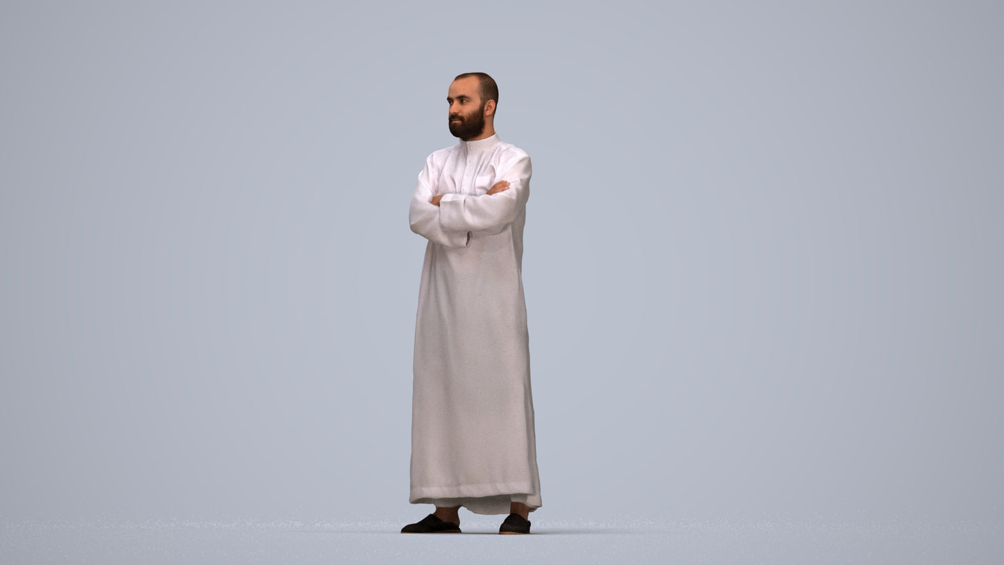 realistic 3D human man standing, archviz people FBX OBJ for Blender, top-down view render