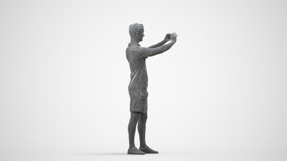 realistic 3D people man casual standing, render-ready for V-Ray and Corona, FBX OBJ, wireframe side view