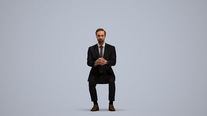 photogrammetry 3D man formal business, realistic human model archviz FBX, standing pose render