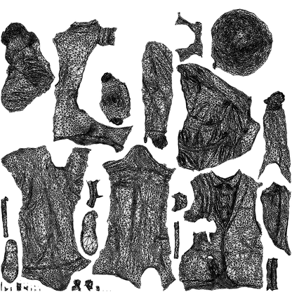 realistic 3D people man kids, render-ready for V-Ray and Corona, FBX OBJ, wireframe top-down view