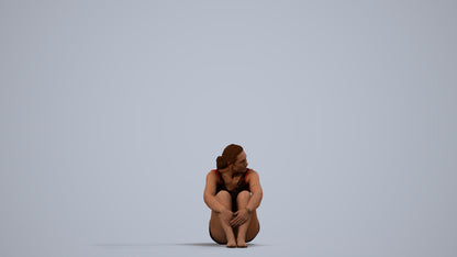 photogrammetry 3D woman sport pool, realistic human model archviz FBX, side view render