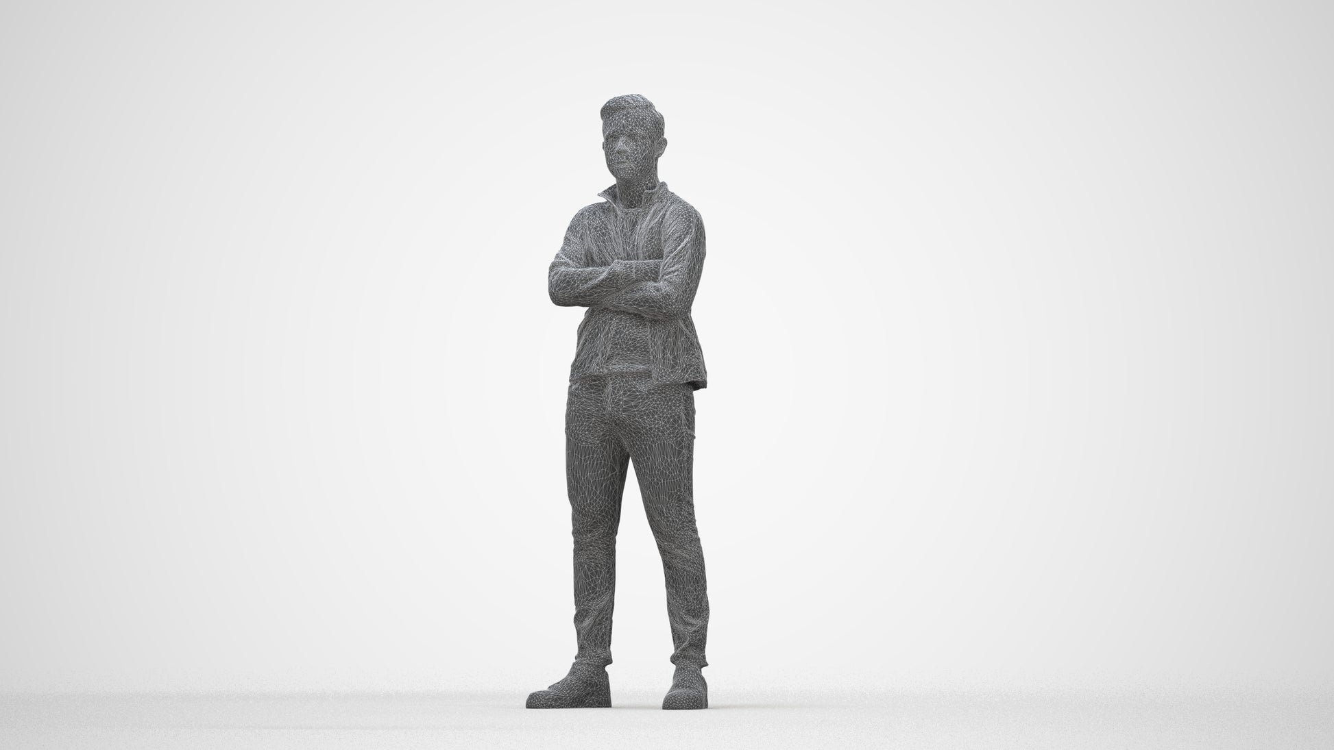 realistic 3D people boy casual kids, render-ready for V-Ray and Corona, FBX OBJ, wireframe back view