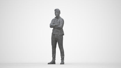 realistic 3D people boy casual kids, render-ready for V-Ray and Corona, FBX OBJ, wireframe back view
