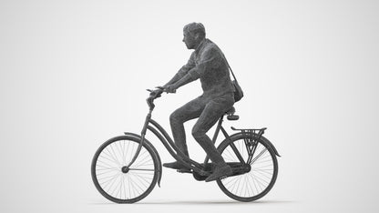 3D people model man casual cycling, scanned human for 3ds Max rendering, square thumbnail