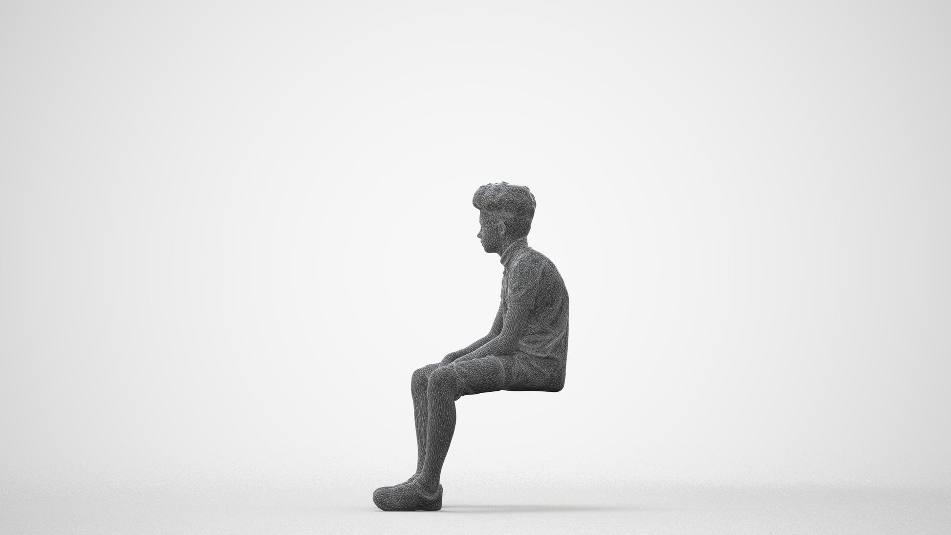 3D scanned boy kids casual, photorealistic archviz people for Enscape and SketchUp, square thumbnail