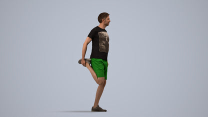 realistic 3D people man standing, render-ready for V-Ray and Corona, FBX OBJ, side view render
