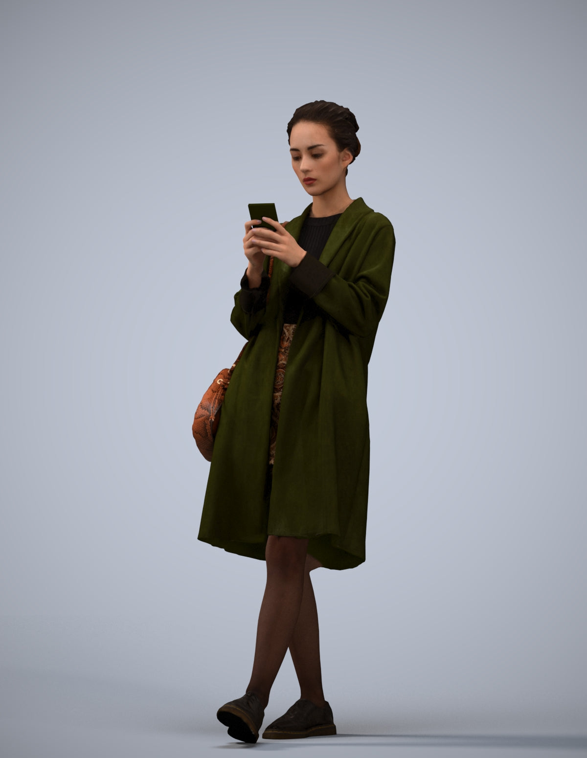 realistic 3D people woman casual standing, render-ready for V-Ray and Corona, FBX OBJ
