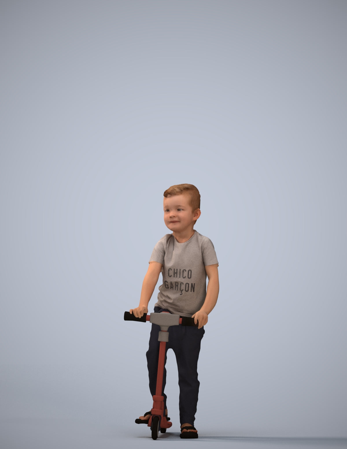 3D people model boy casual kids, scanned human for 3ds Max rendering